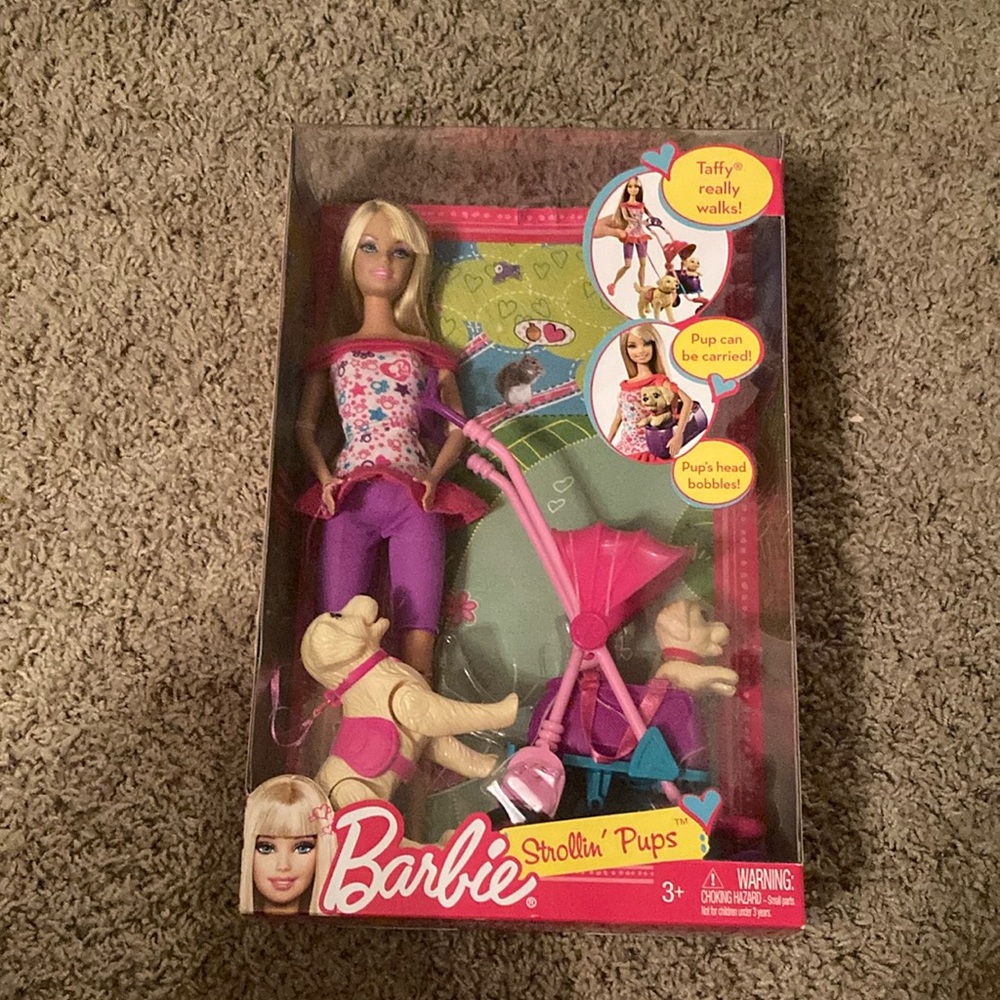 New Barbie strolling pups.